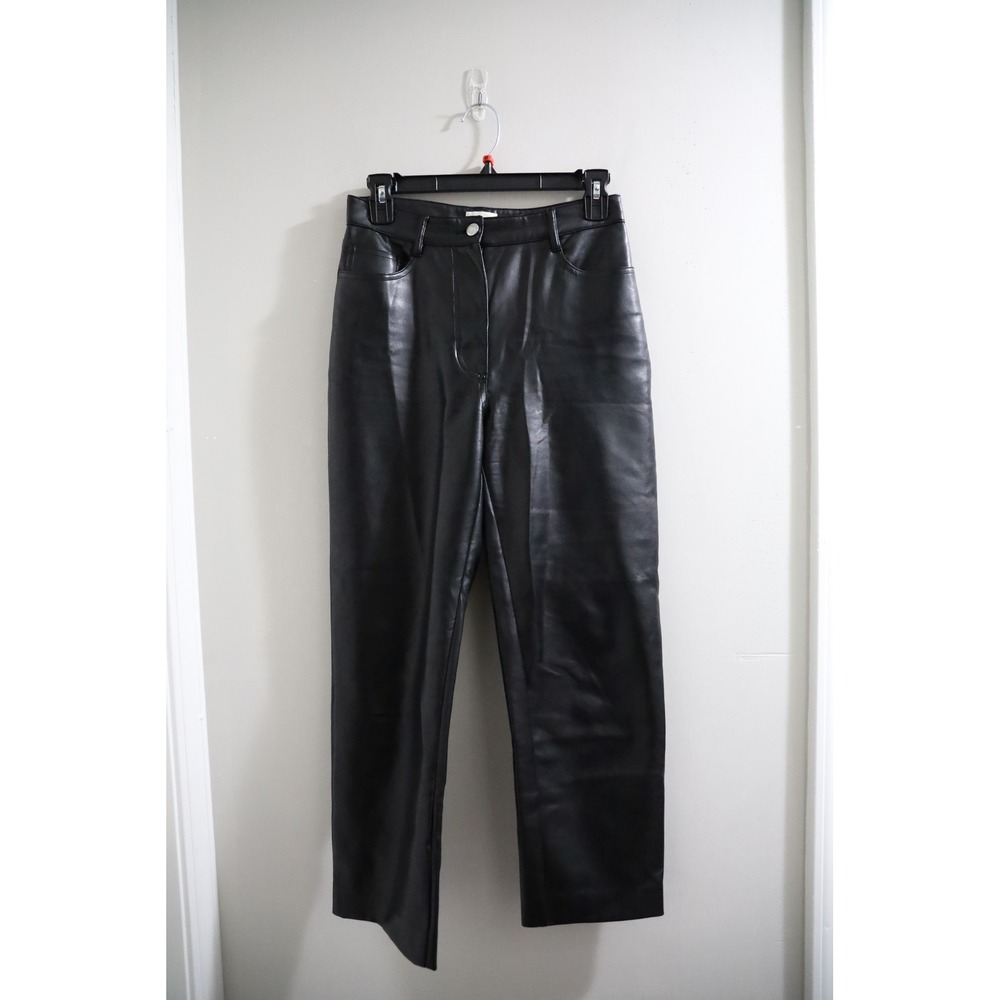 Wilfred Free Vegan Leather Pants, Size 4, Black Faux Leather Trousers